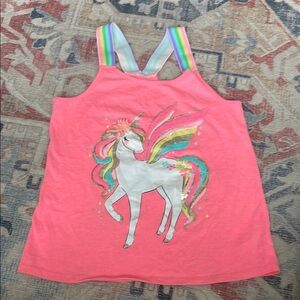 Cynthia Rowley Pink Unicorn Tank Top with Rainbow Straps